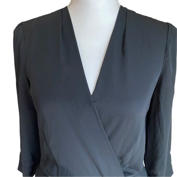 Amanda Uprichard Black Timeless Wrap Dress Size Small NWT - Picture 5 of 9